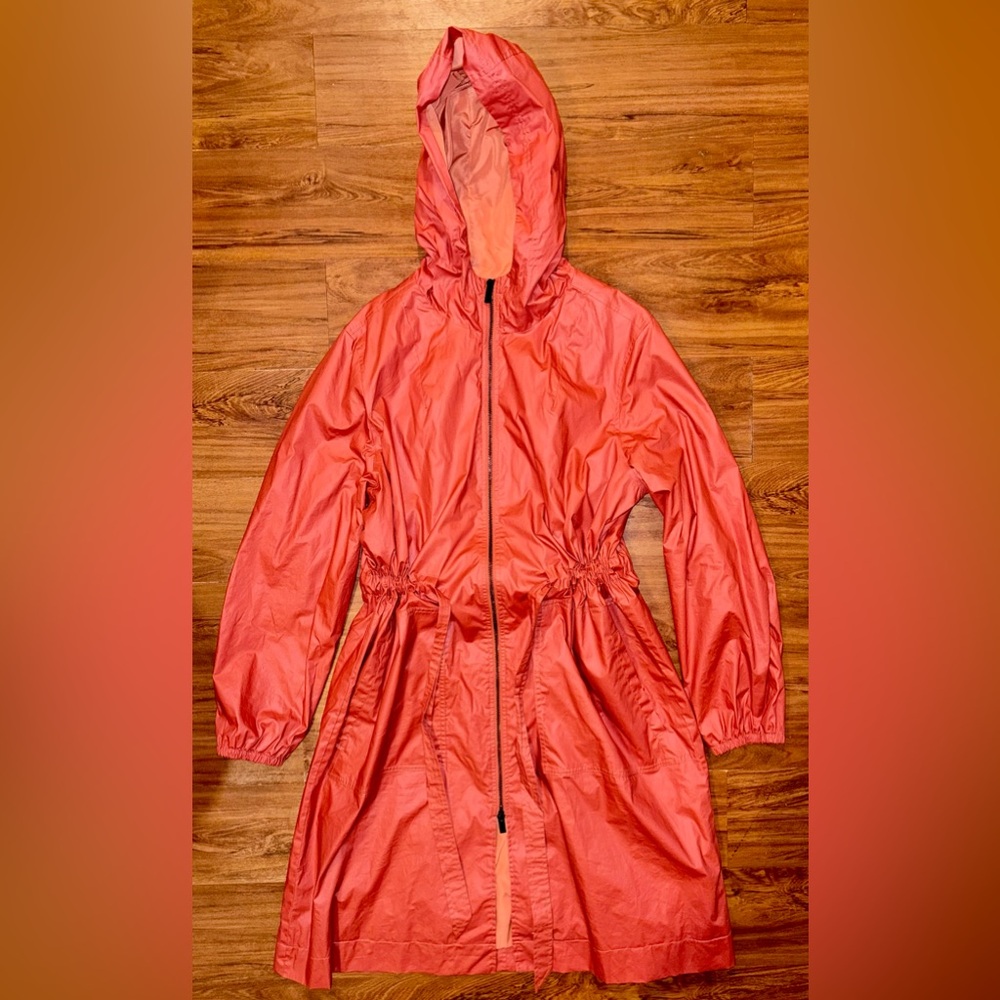 a new day raincoat trench coat Colorado Rust Hooded Drawstring waist & pockets